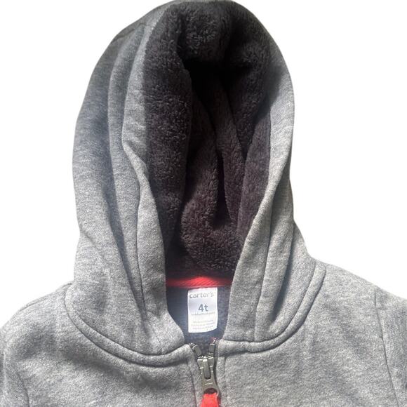 Carter's 4T Gray Zip Up Fleece Hoodie - Picture 3 of 4